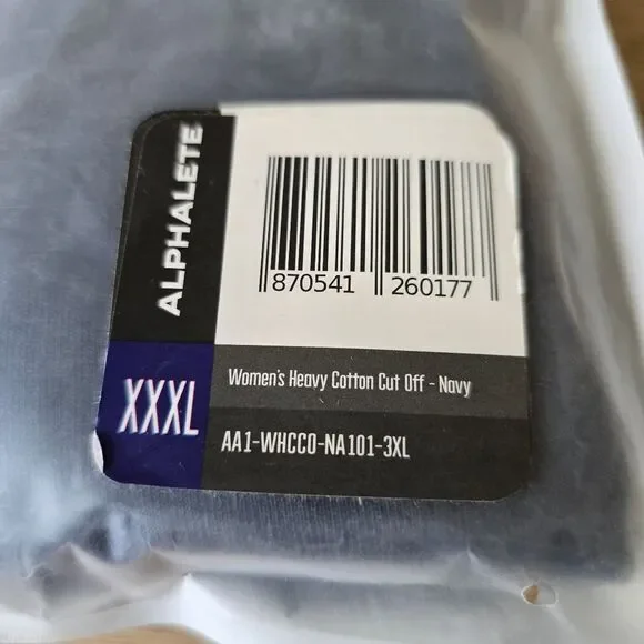 Nwt alphalete womens heavy cotton cut off navy tank top - Picture 10 of 10